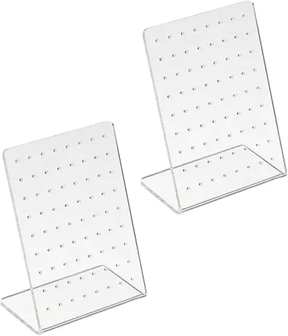2Pcs Earrings Stand Display, 72 Holes Acrylic Earring Holder Organizer, Ear Studs Jewelry Storage Display, Rack Showcase Earrings Display, Stand Earring Storage