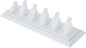 Plymor White Faux Leather Ring Finger Display, Eleven on Rectangular Base, 11.125" W x 3.375" D x 2.125" H