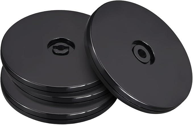 MECCANIXITY 4inch Rotating Swivel Stand with Steel Ball Bearings Lazy Susan Base Turntable for Kitchen Corner Cabinets, Black Pack of 4