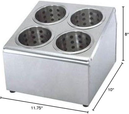 Stainless Steel 4 Holes Flatware Holder