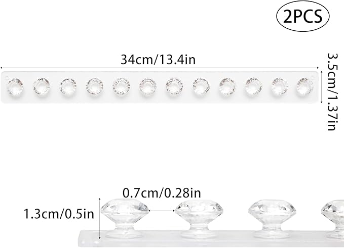 2 Pack Necklace Holder, Acrylic Wall Mount Jewelry Organizer with 12 Hooks for Bracelets, Necklaces and Keys