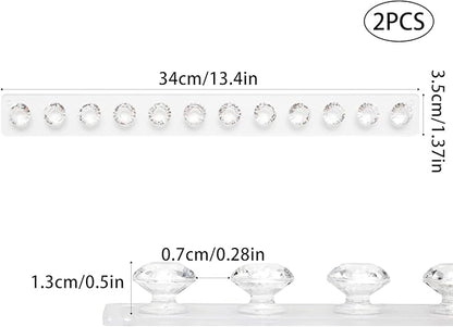 2 Pack Necklace Holder, Acrylic Wall Mount Jewelry Organizer with 12 Hooks for Bracelets, Necklaces and Keys