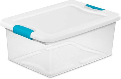 Latching Storage Box, See-Through Base, 15-Qt.