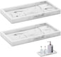 2 Packs Silicone Bathroom Vanity Tray Large 11.8" ＆ Large 11.8" Set - Rectangle Shatterproof Flexible Bathroom Tray for Soap Dispenser, Tissues, Candles, Towel, Plant, Perfume Key