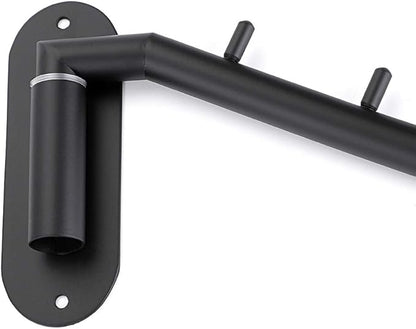 Sumnacon 2 Pcs Stainless Steel Clothes Hanger Rack-Wall Mount Garment Hook with Swing Arm, Sturdy Coat Robe Storage Organizer for Laundry Room Bedrooms Clothing Drying Rack with 5 Hooks, Black