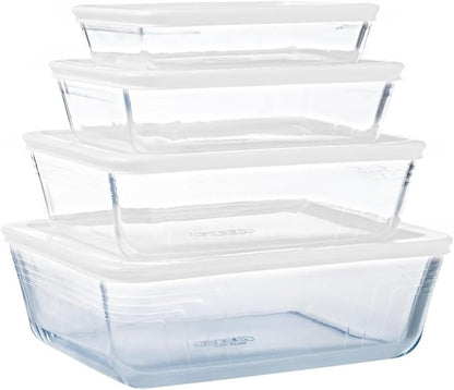 "Pyrex Cook&Freeze Recipient Care Glass Size with lid 20.5 x 20.5 x 7.5 cm - Without lid 20 x 20 x 7 cm