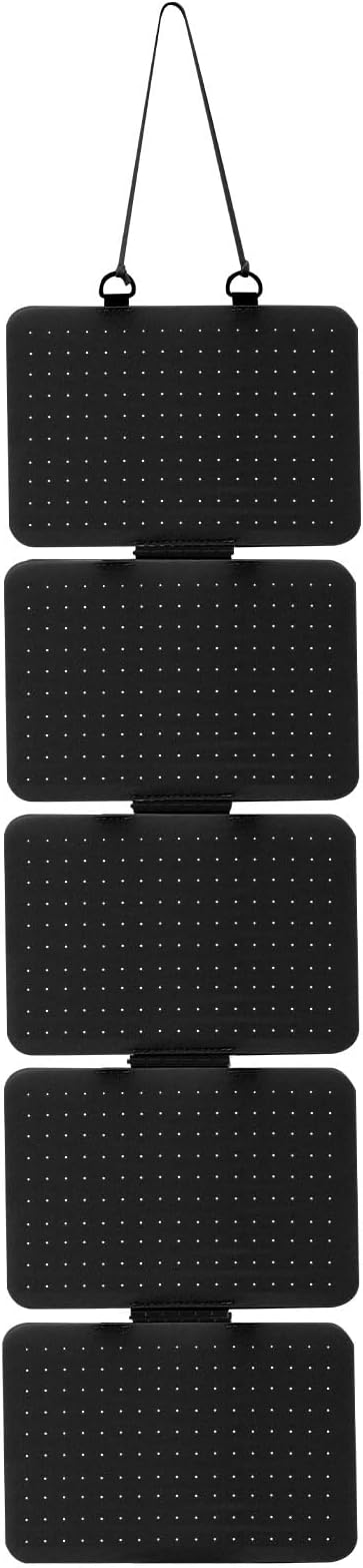 Hanging Enamel Pin Display Panel Felt Lapel Pin Board Foldable Enamel Pin Organizer Hanging Earring Organizer with 5 Loose-Leaf Board Pieces for Jewelry Pins (Black)