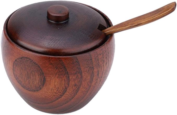 Seasoning Bottle 1Pc Solid Wood Condiment Storage Container Jar Boxes for Salt Sugar Paprika
