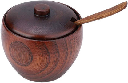 Seasoning Bottle 1Pc Solid Wood Condiment Storage Container Jar Boxes for Salt Sugar Paprika