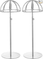 uxcell Metal Hat Display Stand 2 Pack Adjustable Tabletop Hat and Wig Rack Holder for Baseball Cap, Fedora Hat, Cowboy Hat - Silver