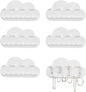 6 Pcs White Cloud Wall Jewelry Organizer, Jewelry Holder Wall for Necklaces & Earrings (5.71 × 2.95 in)