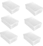 6pcs Shoe Storage Box Plastic Shoes Cases Dustproof and Stackable Bins for Home Organization
