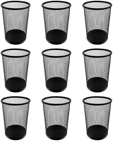 HSYMQ Desk Pencil Pen Holder, Wire Mesh Pen Cup Holder for Desk Organizer and Office Desk Accessories (12 Pack) by HSYMQ