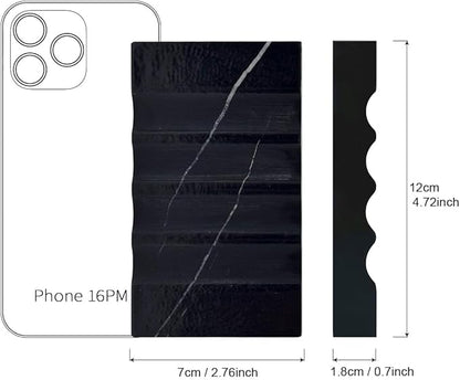 WeDoDecor Real Matte Black Marble Soap Dish for Bathroom Sink & Shower Stone Tray Small Unique Bar Soap Holder with Draining | Non-Slip, Luxury Bath Room Accessories