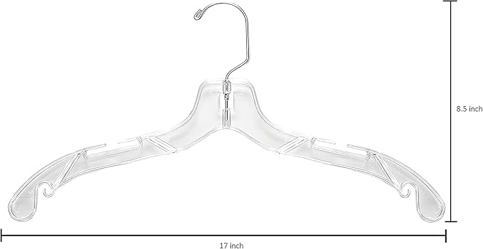 DEILSY™ Clear Plastic Hangers 25 Pack - Durable Clothes Hanger for Wardrobe Organization, Essential Plastic Hanger for Garments, Versatile Coat Hangers for Home and Retail Use