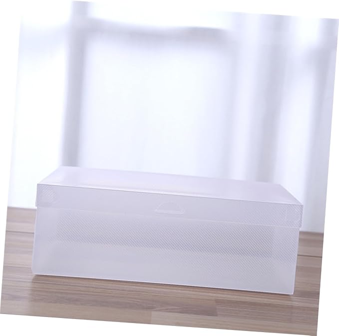 Sosoport 6pcs Plastic Shoe Boxes Lid Storage Case for Home Entryway Dustproof Shoe Organizer Small Item Storage Bins Space Saving Tidy Design