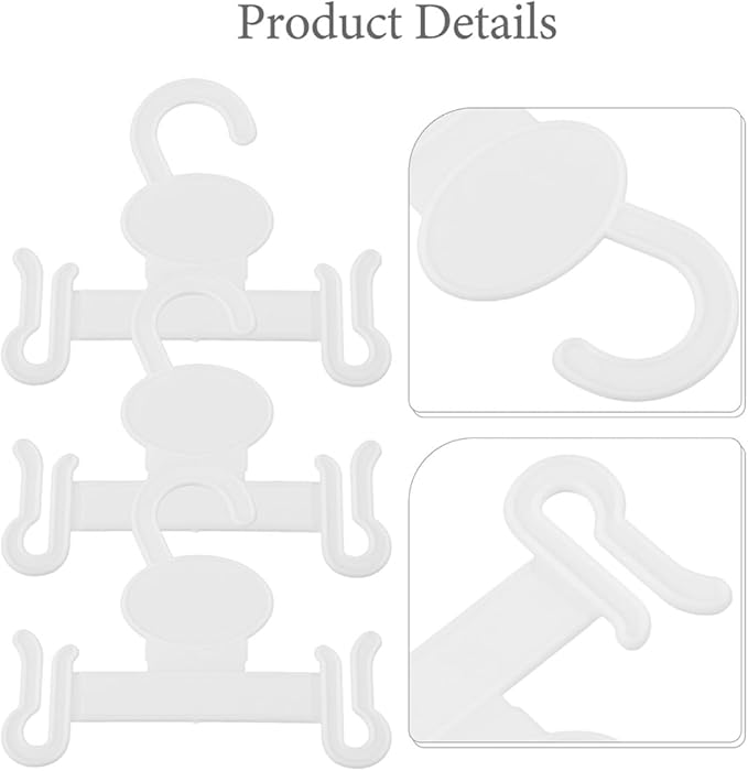 Angoily 10pcs White Plastic Slippers Hanger Shoe Hooks Double Hook Design Shoe Display Rack for Bathroom and Closet Hanging Organizer