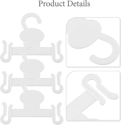 Angoily 10pcs White Plastic Slippers Hanger Shoe Hooks Double Hook Design Shoe Display Rack for Bathroom and Closet Hanging Organizer