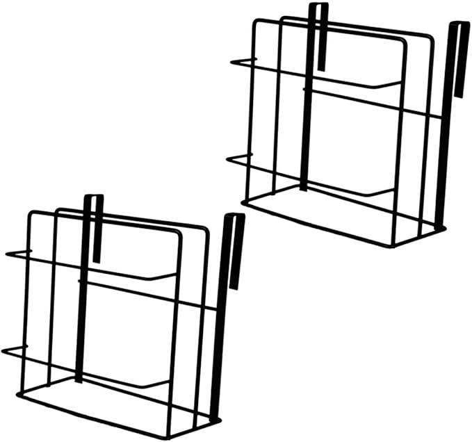 2Pcs Cabinet Door Organizer Iron Towel Rack Storage Double Layer for Kitchen and Bathroom Easy Installation No Drilling Required