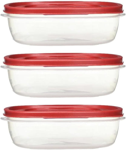Rubber maid Food Storage Containers Nine Cup Food Storage Containers 7 Peice Set, Easy Find Lids, 3 Containers, 3 Lids Chalk Pen And Chalk Labels