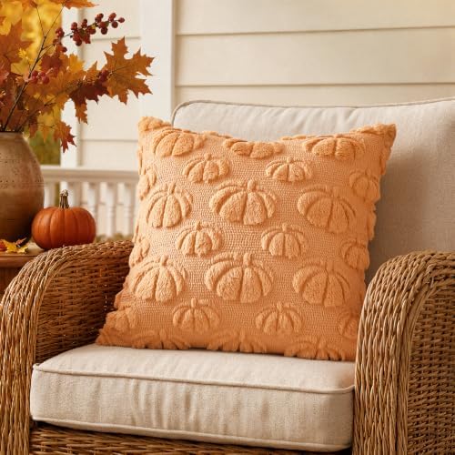 MIULEE Fall Decor Pillow Covers 20x20 Set of 2 Pumpkin Light Orang - Image 5