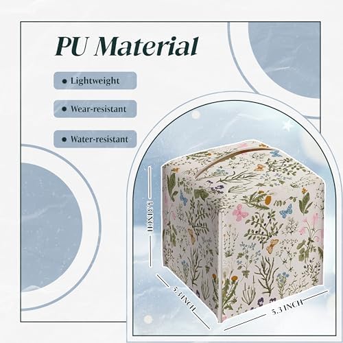 Spring Wild Flower Plants Square Faux Leather Tissue Box Cover - Image 5