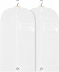 Kids Garment Bag 2 Pack for Hanging Clothes, Travel Garment Bags for Dresses, Dance Costumes & Suits, Breathable Clothes Cover for Baby Toddler Child,White, 30" x 18"