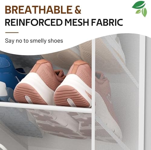 MISSLO 30 Pairs Over the Door Shoe Organizer and 36 Pairs Clear Over the Door Shoe Organizer Closet