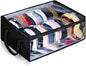 Transparent Non-Woven Hat Storage Foldable Bag – Large Capacity Cap Organizer with Handle for Baseball Hats, Beanies & Cowboy Hats (Black,16.1 x 5.5 x 19.7 Inch)