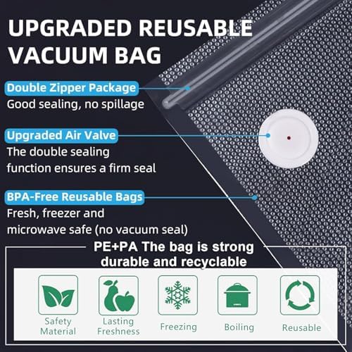 MOMODA Sous Vide Cooking Bags - Set of 20 | BPA-Free Reusable Vacuum Seal Bags (20 Large) - Image 3