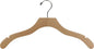 Wavy Wood Top Hanger, Box of 25 Space Saving 17 Inch Wooden Hangers w/Natural Finish & Chrome Swivel Hook & Notches for Shirt Jacket or Dress