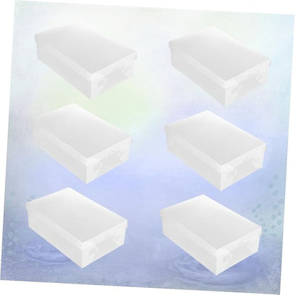 COHEALI 6PCS Transparent Shoe Boxes Plastic Storage Containers with Flip Lid Stackable Organizer for Home and Shop Shoe Storage