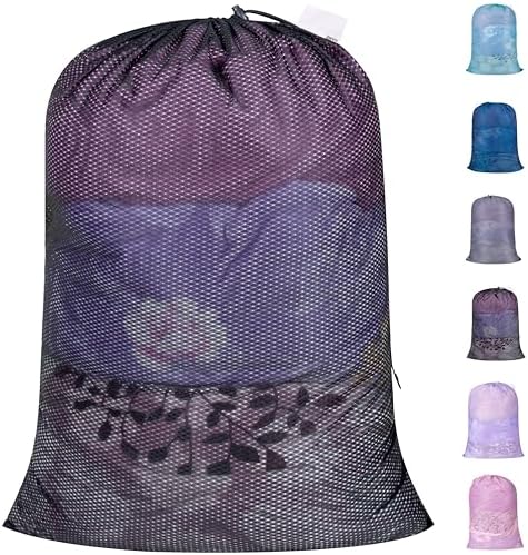Polecasa Heavy Duty Diamond Mesh Laundry Bag, 24x36", Black by Polecasa