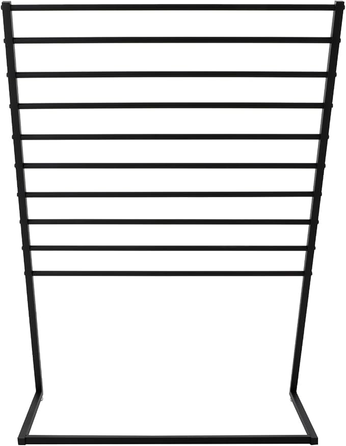 Scarf Display Stand, 10 Tier Metal Scarf Holder Organizer, Scarf Hanger Scarf Holder Scarf Organizer Belt Organizer Pants Rack Scarf Rack for Commercial Clothing Retail Store (Black, 100cm)