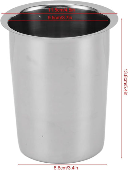 Yosoo Health Gear Kitchen Utensil Holder Spoon Fork Holder Storage Bucket, Multipurpose Large Capacity Utensil Crock for Countertop, Stainless Steel Utensil Holder 4.5*4.5*5.4in (Without Holes)