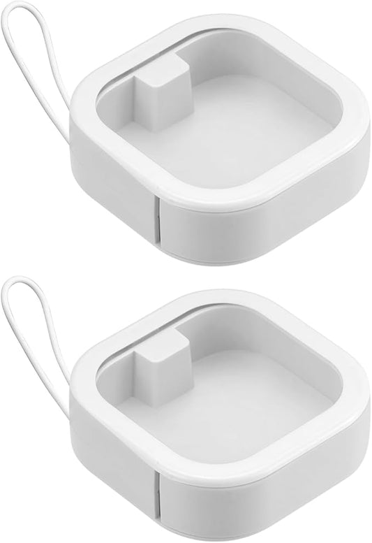 2-Pack Hair Tie Organizer, Portable Storage Box for Hair Accessories, Cotton Swab Dispenser and Q-tip Holder, Travel-Friendly Bathroom and Desktop Organizer with Lid