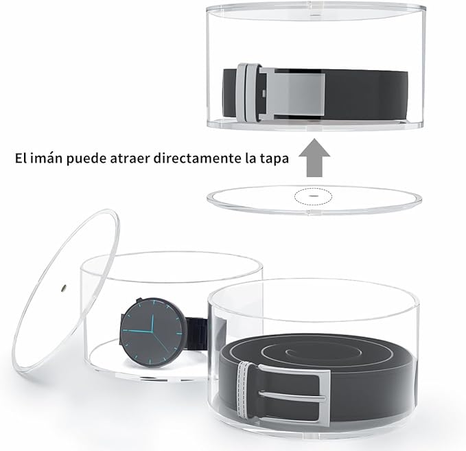 NIUBEE Belt Organizer, Acrylic 5 Layers Belt Case Storage Holder and Display for Accessories like Jewelry,Watch,Bracelets