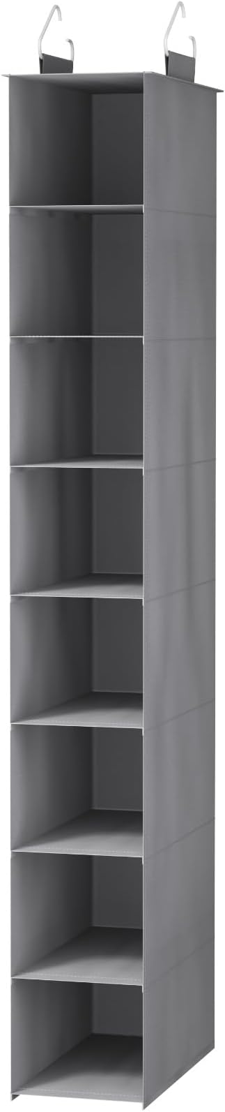 Lifewit Closet Shoe Organizer Hanging 8 Section, Collapsible Closet Organizers and Storage for Shelf, Shoe Hanger for Wardrode, Dorm, 11.8" L X 5.9" W X 41.1" H, Gray