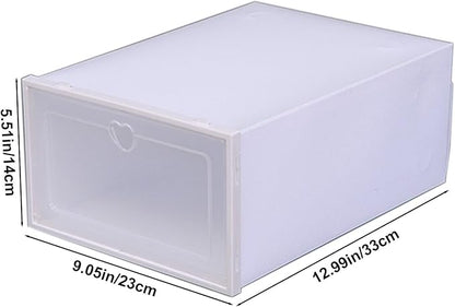 Transparent Plastic Shoe Box Organizer with Flip Lid Drawer,Stackable Storage for Closet under Bed,Mint Green Pink Purple,33X23X14Cm