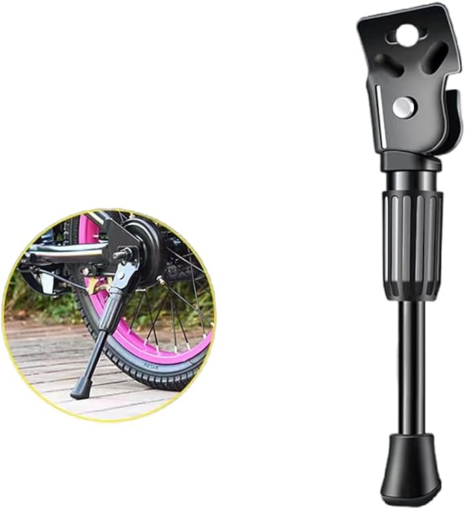 MINILUJIA Aluminum Alloy Spring Built-in Kids Bike Kickstand For 12/14/16/18/20 Inch Children’s Bicycle Stand Support Rack (16inch)