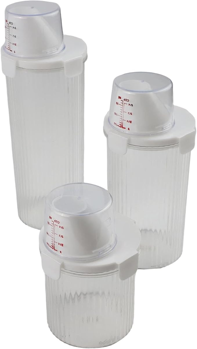 Cereal And Rice Storage Container With Airtight Lid, Pour Spout, And Measuring Cup For Dry Food, Grains Flour Sugar Snacks Pet Food (Large)