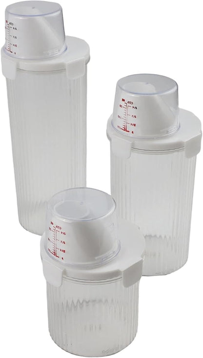 Cereal And Rice Storage Container With Airtight Lid, Pour Spout, And Measuring Cup For Dry Food, Grains Flour Sugar Snacks Pet Food (Large)