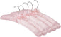 5 Pack Satin Padded Hangers for Women Clothing, Anti Slip Sponge Fabric Clothing Hangers Coat Racks for Sweater, Coat, Suit, Dress (Light Pink)