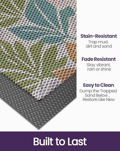 DEXI Front Door Mat Outside Entrance, 17x30 Fall Autumn Colorful Leaves - Image 3