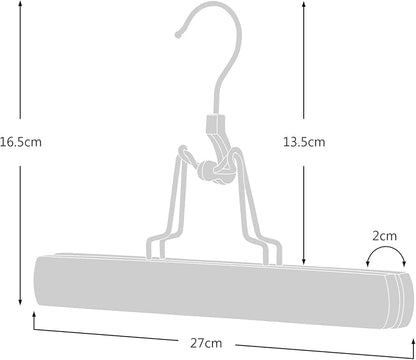 HANGERWORLD Pack of 10 Skirt and Pants Hangers with Clamp Clips, 10.6inch American Cedar Wood Hanger