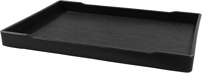 Jiozermi 8.54" Countertop and Bathroom Vanity Tray, Plastic Vanity Sink Tray Rectangle Soap Tray Kitchen Sink Tray Bathroom Tray for Lotion Bottles Perfume Jewelry Candle Key Ring(Black)