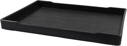 Jiozermi 8.54" Countertop and Bathroom Vanity Tray, Plastic Vanity Sink Tray Rectangle Soap Tray Kitchen Sink Tray Bathroom Tray for Lotion Bottles Perfume Jewelry Candle Key Ring(Black)