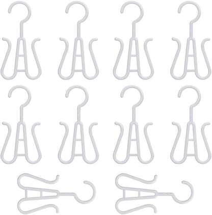 Milisten 10pcs Double-hook Shoe Organizer Hooks White Plastic Shoe Drying Rack for Closet Storage and Hanging Boot Holders