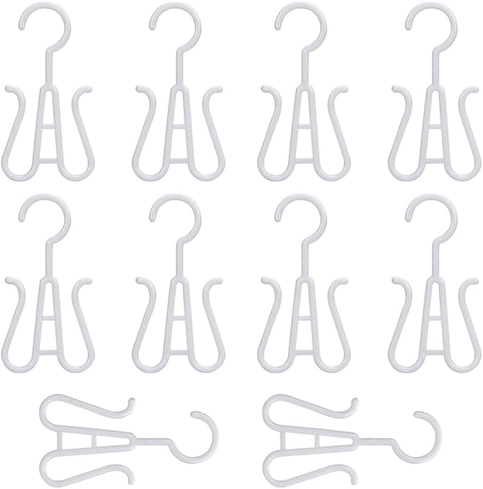 10pcs White Plastic Shoe Organizer Hooks, Multi-functional Shoe Drying and Hanging Rack for Home Closet Storage