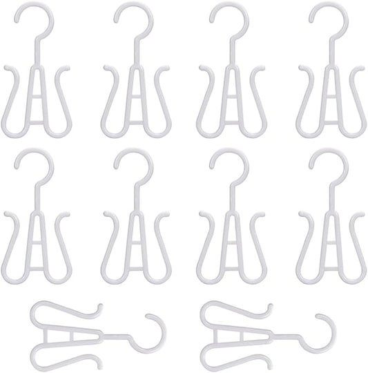 10pcs White Plastic Shoe Organizer Hooks, Multi-functional Shoe Drying and Hanging Rack for Home Closet Storage